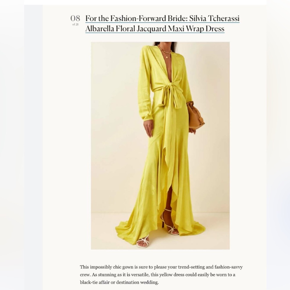 Sold! SILVIA Tcherassi Albarella V-neck Gown Size Small - Picture 8 of 13
